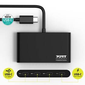 USB Hub PORT CONNECT USB-C, 3x USB-C 3.1 + 1x USB-C 100W PD černý

 obrázek produktu 2 z 5