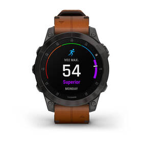 Chytré hodinky Garmin epix Sapphire Style - Titan Black/Brown Leather Band 

 obrázek produktu 3 z 12