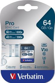 Paměťová karta Verbatim SDXC 64GB UHS-I V30 U3 (90R/45W) 

 obrázek produktu 1 z 1
