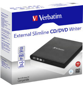 Externí DVD vypalovačka Verbatim CD/DVD Slimline USB 2.0 + Nero černá

 obrázek produktu 3 z 3