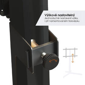 Stojan pro TV Vogel’s TVS 3690 pro úhlopříčky 40" až 77", nosnost 50 kg černá barva
