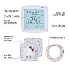 Termostat EMOS GoSmart, podlahový, programovatelný, drátový, WiFi bílý

 obrázek produktu 14 z 15