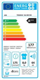 Sušička prádla AEG TR938H4C bílá barva
