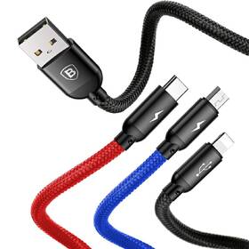 Kabel Baseus 3v1 USB/microUSB+Lightning+USB-C, 3,5A, 1,2m černý

 obrázek produktu 2 z 6