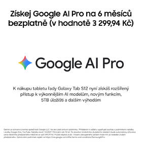 Dotykový tablet Samsung Galaxy Tab S12+ 5G 12 GB / 256 GB + dotykové pero šedý

 obrázek produktu 4 z 24