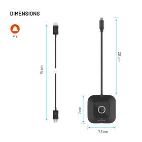 Kabel FIXED bezdrátový Adaptér AirLink, 100W, PD 3.0 černý

 obrázek produktu 1 z 7