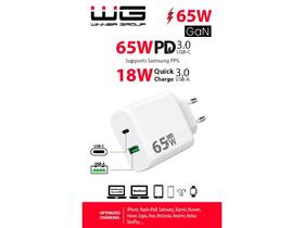 Nabíječka do sítě WG 1xUSB-A,1xUSB-C, GaN, PD 65W bílá

 obrázek produktu 1 z 1