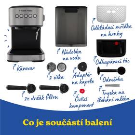 Pákový kávovar RUSSELL HOBBS Heaton 28700-56 černý/nerez

 obrázek produktu 9 z 32