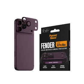 Tvrzené sklo PanzerGlass FENDER na Apple iPhone 18 Pro Max, ochranný hliníkový prvek fotoaparátu vínové

 obrázek produktu 2 z 6