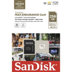Paměťová karta SanDisk MAX ENDURANCE microSDXC 256 GB + adaptér 
