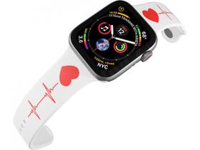 Řemínek Mi-Band na Apple Watch 42/44/45/49 mm - motiv EKG, bílý 

 obrázek produktu 1 z 8