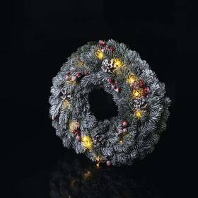 LED dekorace EMOS vánoční věnec, 38cm, 2× AA, vnitřní, teplá bílá, časovač 

 obrázek produktu 2 z 3
