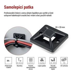 Páska EMOS SAMOLEPICÍ 20×20MM 3M TAPE, 25KS černá

 obrázek produktu 2 z 7
