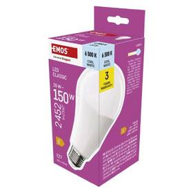 Žárovka LED EMOS Classic, E27, 20W, studená bílá 

 obrázek produktu 3 z 3
