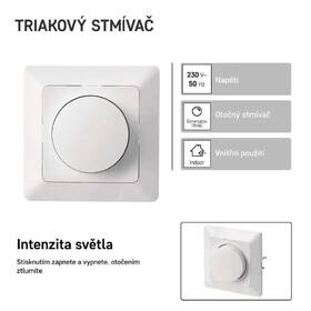 Stmívač EMOS triakový, č. 6, pro regulovatelné LED žárovky bílý

 obrázek produktu 6 z 10