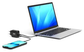 Nabíječka do sítě PORT CONNECT GaN 65W, 1x USB-C PD a 1x USB-A QC černý

 obrázek produktu 4 z 6