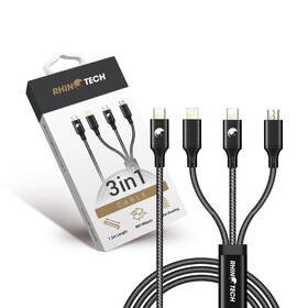 Kabel RhinoTech 3v1 USB-C (MicroUSB/Lightning/USB-C) 40W 1,2m černý

 obrázek produktu 1 z 2