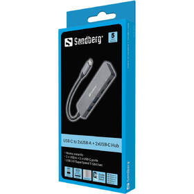 USB Hub Sandberg USB-C/2xUSB-A, 2x USB-C stříbrný

 obrázek produktu 2 z 2