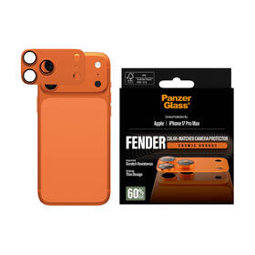 Hliníková ochrana fotoaparátu PanzerGlass FENDER na Apple iPhone 17 Pro Max oranžové

 obrázek produktu 4 z 5