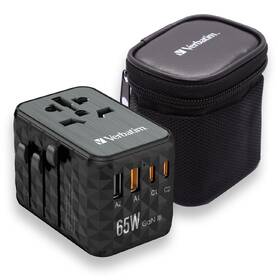 Cestovní adaptér Verbatim UTA-05 GaN III, 2x USB-C PD 65W & QC 4+, 2x USB-A černý

 obrázek produktu 8 z 11