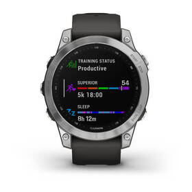 Chytré hodinky Garmin fenix 7 Glass - Silver / Graphite Silicone Band 

 obrázek produktu 4 z 10