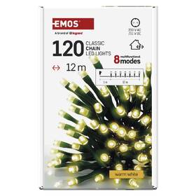 LED řetěz EMOS 120LED řetěz, 12 m, venkovní i vnitřní, teplá bílá, programy, časovač 

 obrázek produktu 3 z 7