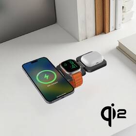 Bezdrátová nabíječka Cubenest EQ310 3v1 Qi2 s MagSafe (EQ310GY) šedá

 obrázek produktu 6 z 10
