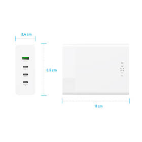 Nabíječka do sítě FIXED Charging Station 3xUSB-C/ 1xUSB-A, GaN, PD 3.0, 200 W bílá

 obrázek produktu 5 z 12