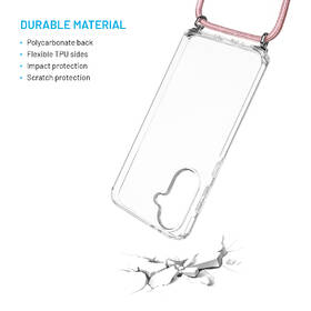 Kryt na mobil FIXED Pure Neck s růžovou šňůrkou na krk na Samsung Galaxy A36 5G/A56 5G průhledný

 obrázek produktu 4 z 4