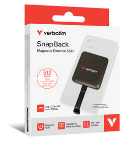 SSD externí Verbatim SnapBack 512GB, MagSafe, ProRes 4K/60 ready černý

 obrázek produktu 3 z 10