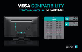Držák TV Connect IT TitanMove Premium, polohovatelný, pro úhlopříčky 32" až 70", nosnost 35 kg černý

 obrázek produktu 3 z 8