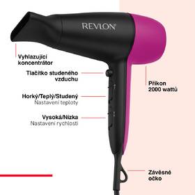 Fén Revlon RVDR5347E Easy Heat Ionic černý/růžový

 obrázek produktu 2 z 6
