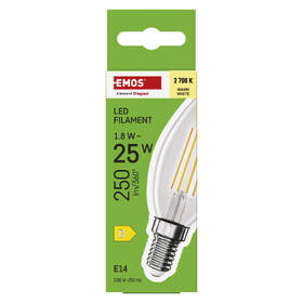 Žárovka LED EMOS Filament svíčka, 1,8 W, E14, teplá bílá 

 obrázek produktu 4 z 7