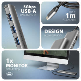 USB Hub Axagon HMC-5H USB-C 5Gbps 5in1 hub stříbrný

 obrázek produktu 2 z 3