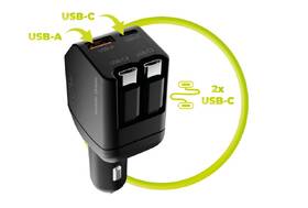 Adaptér do auta Mobile Origin CA22 90W, USB-C + USB-A, 2x USB-C kabel černý

 obrázek produktu 10 z 13
