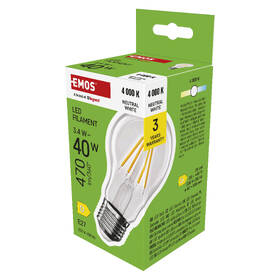 Žárovka LED EMOS Filament A60, 3,4 W, E27, neutrální bílá 

 obrázek produktu 6 z 7