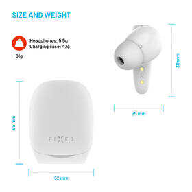 Sluchátka FIXED Game Pods bílá barva
