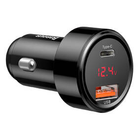 Adaptér do auta Baseus Magic PPS display USB-C PD+Intelligent QC, 45W černý

 obrázek produktu 1 z 5