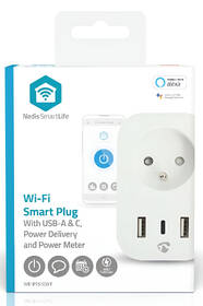 Chytrá zásuvka Nedis SmartLife, měřič spotřeby, dálkově ovladatelná, Wi-Fi, 1x USB-C + 2x USB, IP21, 3680 W bílá

 obrázek produktu 12 z 12