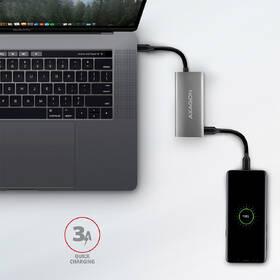 USB Hub Axagon USB 3.2 Gen 2 10 Gb/s hub, 2x USB-A, 2x USB-C, kabel USB-C 13cm šedý

 obrázek produktu 3 z 5
