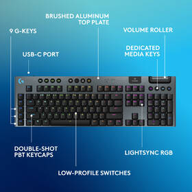Klávesnice Logitech G915 X Lightspeed Wireless, US layout černá

 obrázek produktu 5 z 9