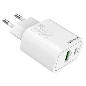 Nabíječka do sítě Mobile Origin 1x USB-A/2x USB-C PD20W bílá barva
