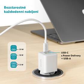 Nabíječka do sítě Epico UltraBoost GaN 20W 1x USB-A/1x USB-C + kabel bílá

 obrázek produktu 4 z 5