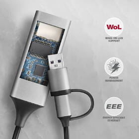 Síťová karta Axagon USB-C + USB-A 3.2 Gen 1 - Gigabit Ethernet šedá

 obrázek produktu 6 z 6
