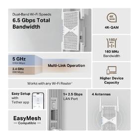 Wi-Fi extender TP-Link RE405BE Wi-Fi7 BE6500 bílý

 obrázek produktu 4 z 9
