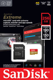 Paměťová karta SANDISK 256GB UHS-I U3 (190R/130W) + adaptér 

 obrázek produktu 2 z 2