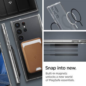 Kryt na mobil Spigen Ultra Hybrid OneTap MagSafe Ring na Samsung Galaxy S23 Ultra průhledný

 obrázek produktu 11 z 15