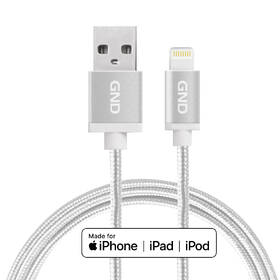 Kabel GND USB / lightning MFI, 1m, opletený stříbrný

 obrázek produktu 1 z 2