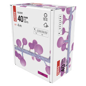 Vánoční osvětlení EMOS 40 LED cherry řetěz - kuličky 2,5 cm, 4 m, venkovní i vnitřní, růžová, časovač 

 obrázek produktu 8 z 8