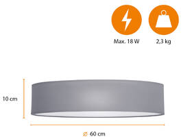 Stropní svítidlo Smartwares 60 cm šedé

 obrázek produktu 5 z 5